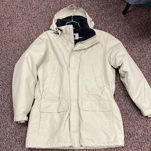 Lands End Men's Coat size Large 42-44 EUC Polartec cream color